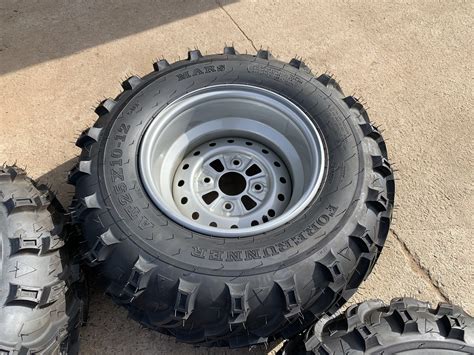 Front And Rear 12 Inch Atv Rims And Tyres Package Set 4 Trx 300 350 400 420