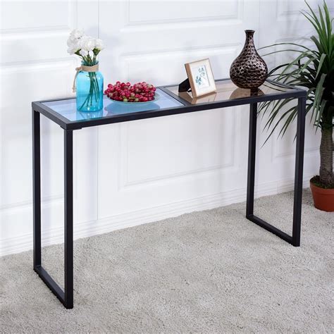 Hallway Entryway Console Table W Tempered Glass Top Entryway Console