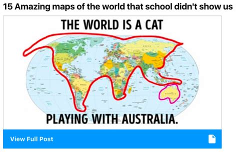 The World Is A Cat Playing With Australia Mapswithoutnz Cat