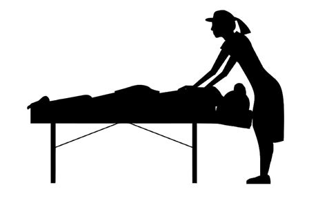 Massage Therapist Working Client Table Silhouette Massage Therapy Relax Silhouette