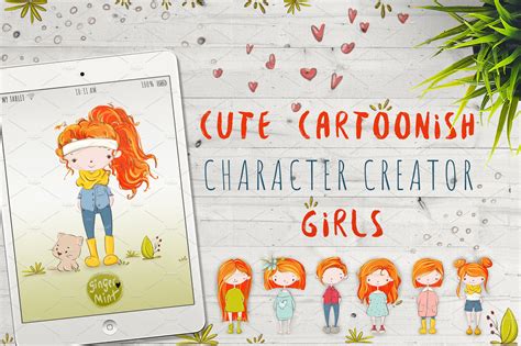 Cute Girls Character Creator Custom Designed Illustrations Creative