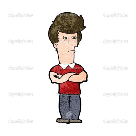 Cartoon Man With Folded Arms Stock Vector Image By ©lineartestpilot