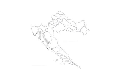 Slijepa Karta Hrvatske Sa županijama Karta Hrvatske