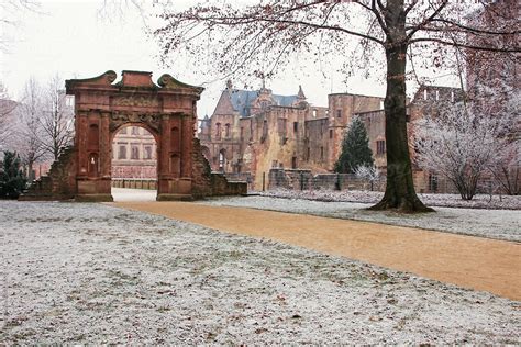 Castle Ruins In A German Winter Heidelberg Baden Württemberg By