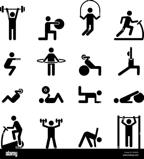 Man Athletic Exercise Stretching Symbol Black And White Stock Photos