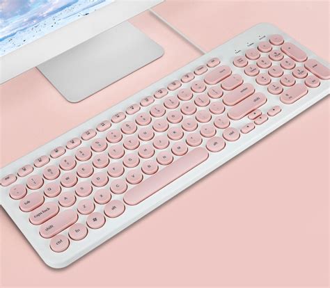 Super Cute Pink Keyboard Ultra Thin Silent Computer Gaming Keyboard