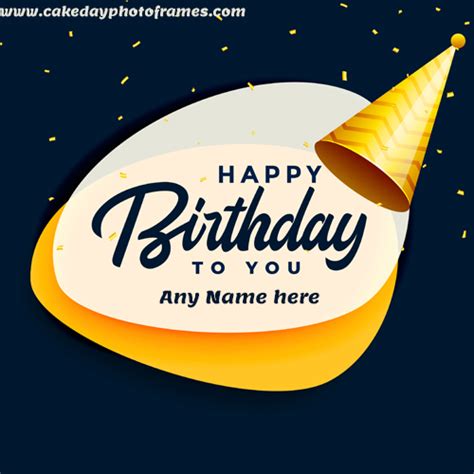Happy Birthday Card With Name Edit Cakedayphotoframes