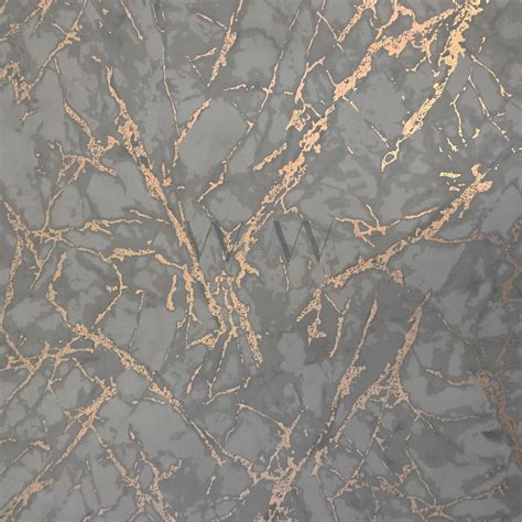 Metallic Marble Wallpaper Charcoal Copper Fine Decor Fd42267