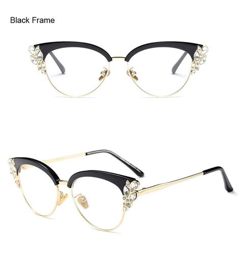 ralferty royal cat eyeglasses frames women rhinestone frame black eyewear f97329 cat eye
