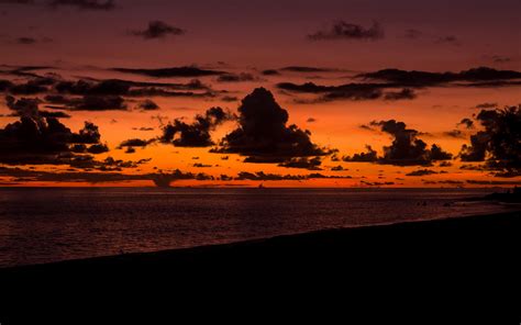 Download Wallpaper 3840x2400 Sunset Clouds Sea Beach Horizon 4k