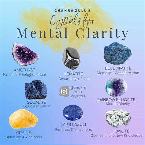 Crystals For Mental Clarity Crystals Crystal Healing Stones