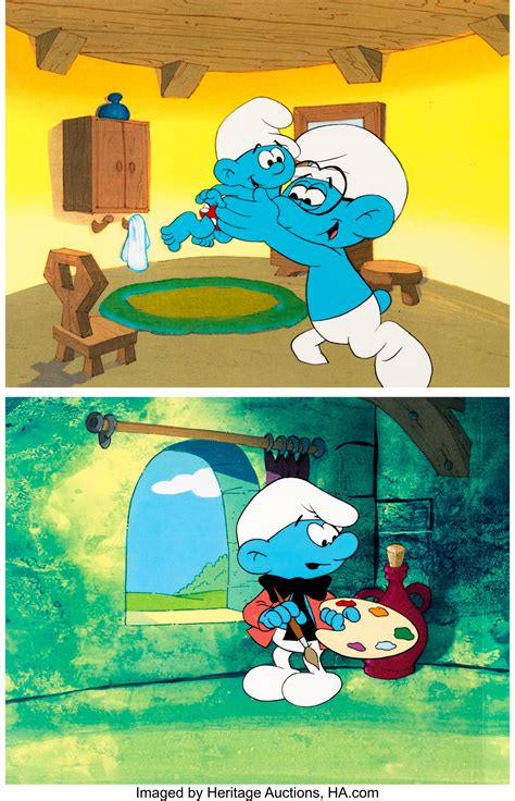 The Smurfs Brainy Smurf Baby Smurf And Painter Smurf Production Lot