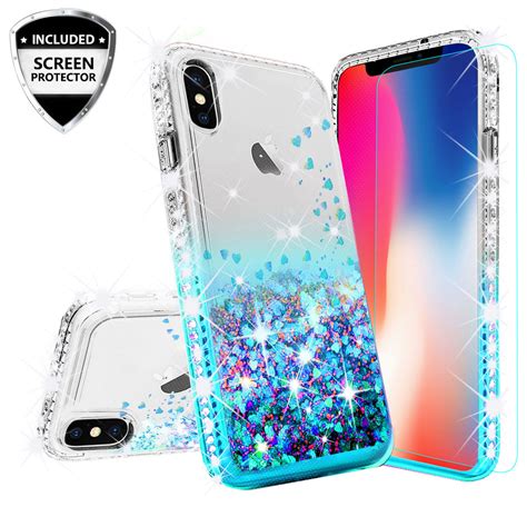 Apple Iphone Xs Max Case Liquid Glitter Phone Case Waterfall Floating