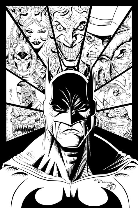 Batman And Villains Ink By ~swave18 On Deviantart Comic Art Batman