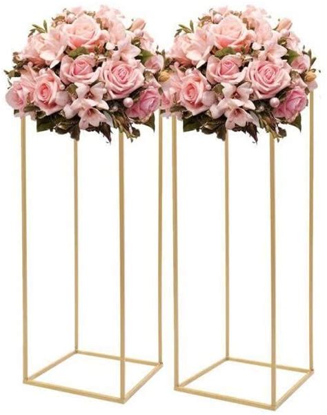 10 Pcs Metal Flower Stand Inweder Gold Tall Floor Vase 315in