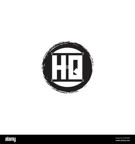 Hq Logo Initial Letter Monogram With Abstrac Circle Shape Design