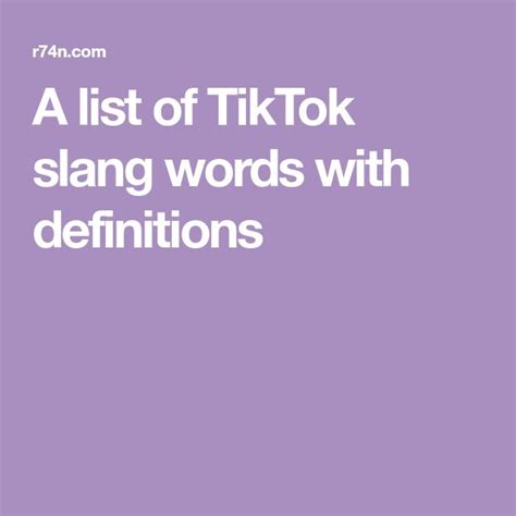A List Of Tiktok Slang Words With Definitions Slang Words Funny