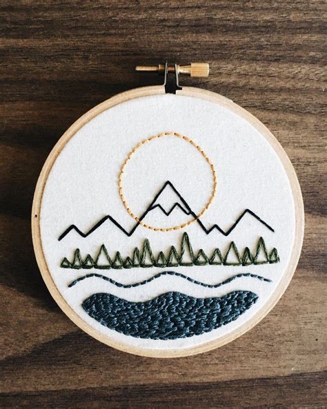 Simple Mountain Embroidery Pattern