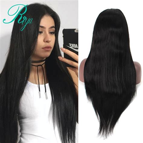 Silky Straight 360 Lace Frontal Wig Pre Plucked 150 Density Lace Front Human Hair Wigs With
