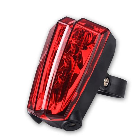 Waterproof Laser Bike Taillight 5 Led 2 Laser Bicycle Rear Lamp Safety