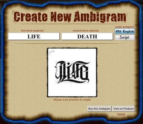 30+ Famous Ambigram Tattoo Designs Generator Free