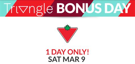 We did not find results for: Canadian Tire Triangle Bonus Day: Today, 20X Bonus CT Money With Your Triangle Rewards Card ...