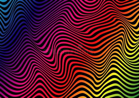 Psychedelic Lines Abstract Pattern Texture With Wavy Curves Stripes