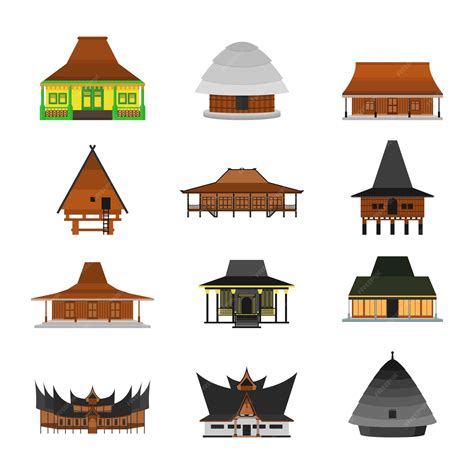 Premium Vector Indonesian Traditional House Isolated On White