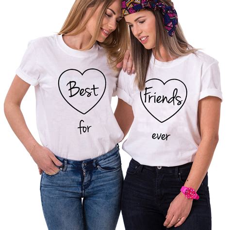 Best Friends Matching T Shirts Fashion Bff Tshirt Girls