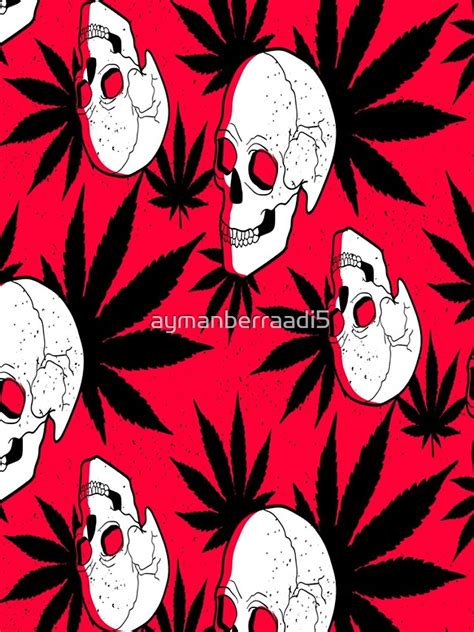 Dark Chalkboard Red Psychedelic Neon Cannabis Print Iphone Case