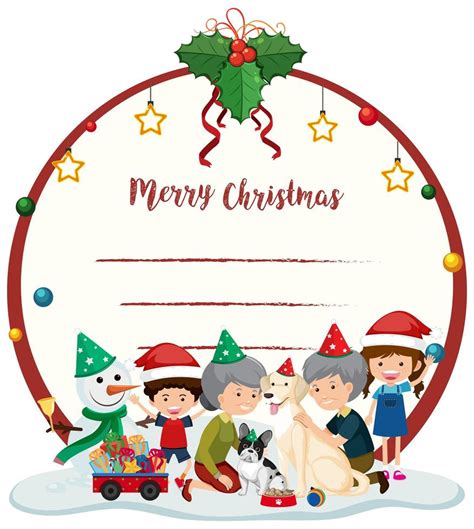 Blank Merry Christmas Card Template 1437456 Vector Art At Vecteezy