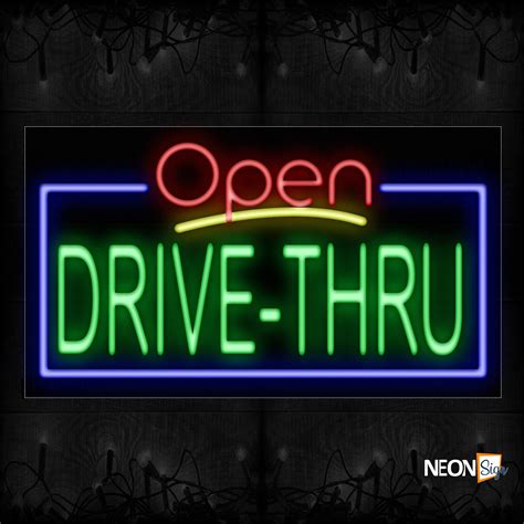 Neon Drive Thru Open Sign Garryutah