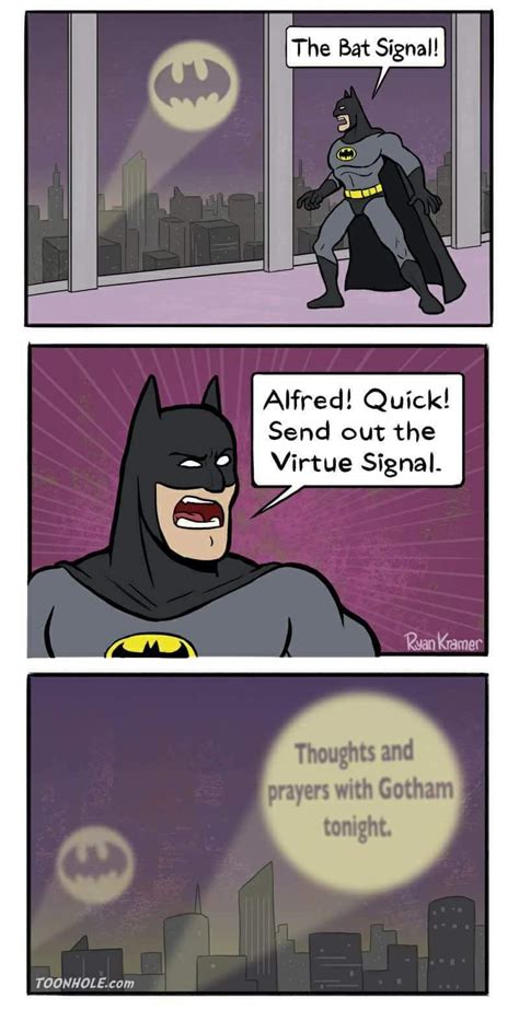 Thoughts And Prayers Batman Cartoon Humor Funny Laugh Hilarity