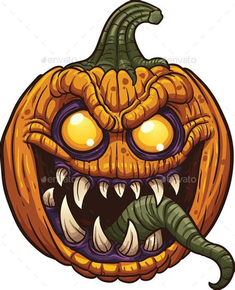 Pumpkin Monster Pumpkin Drawing Scary Halloween Pumpkins Pumpkin