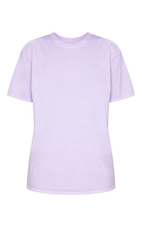 Lilac Washed T Shirt Tops Prettylittlething Uae