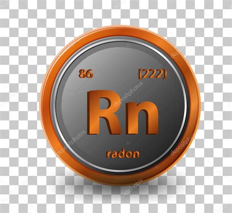 Elemento Químico De Radón Símbolo Químico Con Número Atómico Y Masa