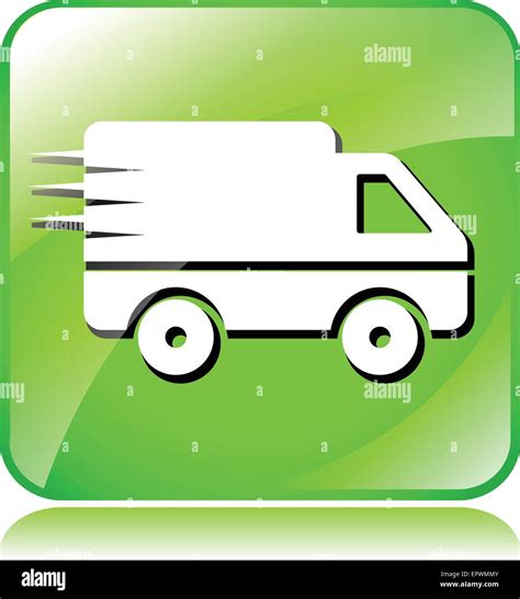Illustration Of Green Delivery Icon On White Background Stock Vector
