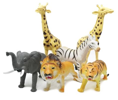 Realistic Extra Large Plastic Jungle Safari Animal Toys 1 Dozen