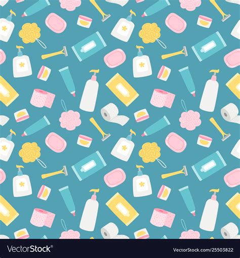 Hygiene Products And Accessorises Seamless Vector Image