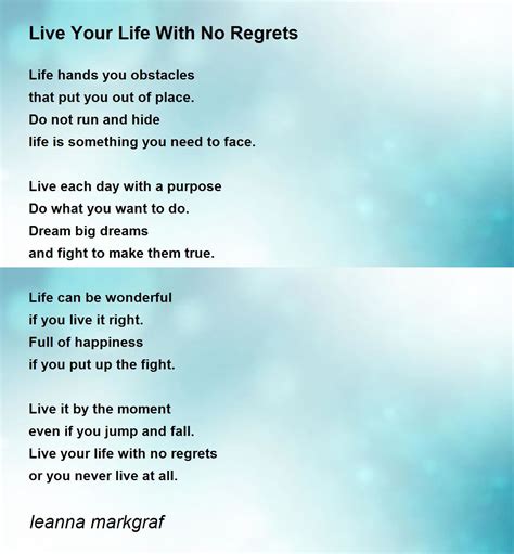 Quotes About Living Life With No Regrets