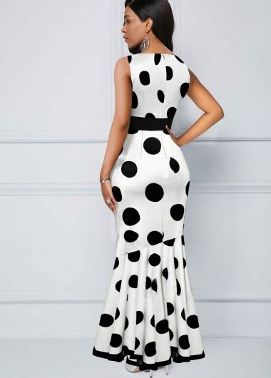 V Neck Polka Dot Print Pleated Hem Dress Shopinzar Com Dresses