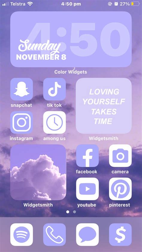 Light Purple Ios 14 In 2021 Ios App Iphone Iphone Home Screen Layout