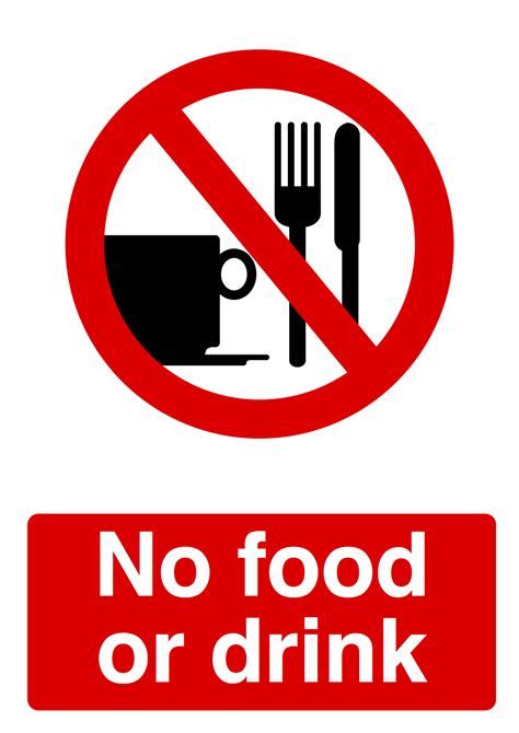 No food and drink forbidden sign, modern round sticker. No Food Signs - ClipArt Best