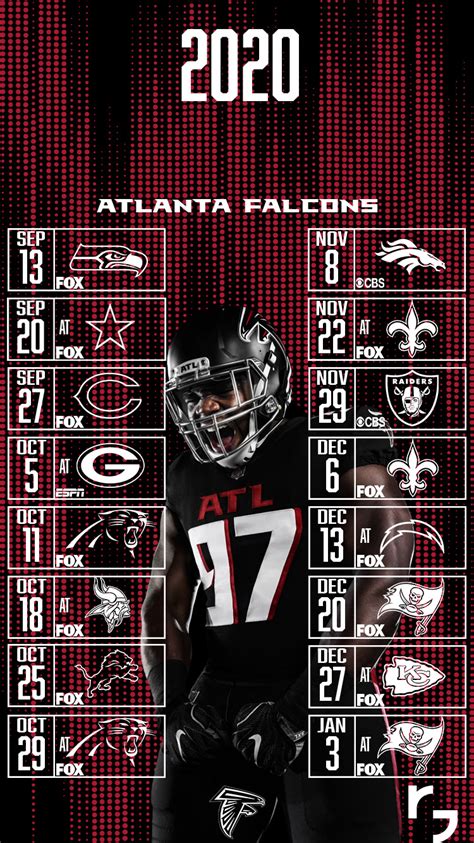 2020 Atlanta Falcons Schedule Wallpapers On Behance