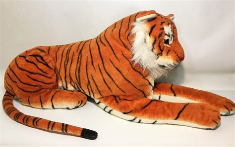Tiger Plush Giant Realistic 3 Ft Bengal Jungle Cat Wild Animal Jumbo