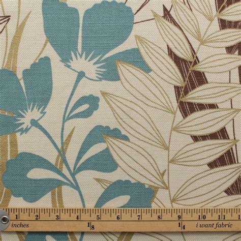 Harlequin Fabric Floral Prints Upholstery Material Oleana Duck Egg
