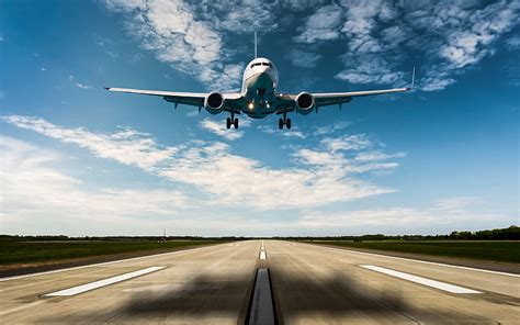 Runway Airport Passenger Liner Takeoff Of Airplane Hd Wallpaper
