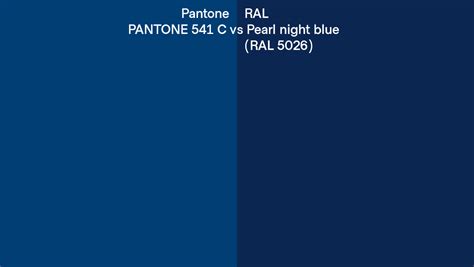 Pantone 541 C Vs Ral Pearl Night Blue Ral 5026 Side By Side Comparison