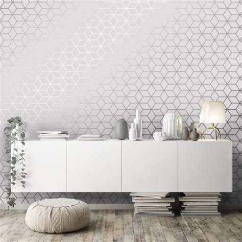 Cubic Shimmer Metallic Wallpaper Soft Grey Silver Metallic Wallpaper