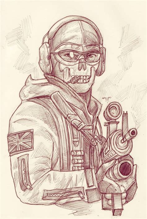 Ghost By Amir Mohsin Really Cool Drawings Military Drawings Call Of